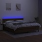 vidaXL Boxspringbett mit Matratze & LED Dunkelbraun 160x200 cm Stoff vidaXL Boxspringbett mit Matratze & LED Dunkelbraun 160x200 cm Stoff