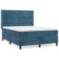 vidaXL Boxspringbett mit Matratze Dunkelblau 140x200 cm Samt vidaXL Boxspringbett mit Matratze Dunkelblau 140x200 cm Samt