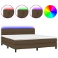 vidaXL Boxspringbett mit Matratze & LED Dunkelbraun 180x200 cm Stoff vidaXL Boxspringbett mit Matratze & LED Dunkelbraun 180x200 cm Stoff