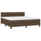 vidaXL Boxspringbett mit Matratze & LED Dunkelbraun 180x200 cm Stoff vidaXL Boxspringbett mit Matratze & LED Dunkelbraun 180x200 cm Stoff