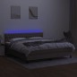 vidaXL Boxspringbett mit Matratze & LED Taupe 160x200 cm Stoff vidaXL Boxspringbett mit Matratze & LED Taupe 160x200 cm Stoff