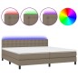vidaXL Boxspringbett mit Matratze & LED Taupe 200x200 cm Stoff vidaXL Boxspringbett mit Matratze & LED Taupe 200x200 cm Stoff