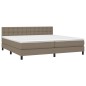 vidaXL Boxspringbett mit Matratze & LED Taupe 200x200 cm Stoff vidaXL Boxspringbett mit Matratze & LED Taupe 200x200 cm Stoff