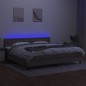 vidaXL Boxspringbett mit Matratze & LED Taupe 200x200 cm Stoff vidaXL Boxspringbett mit Matratze & LED Taupe 200x200 cm Stoff