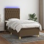 vidaXL Boxspringbett mit Matratze & LED Dunkelbraun 90x200 cm Stoff vidaXL Boxspringbett mit Matratze & LED Dunkelbraun 90x200 cm Stoff