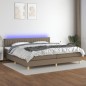 vidaXL Boxspringbett mit Matratze & LED Taupe 200x200 cm Stoff vidaXL Boxspringbett mit Matratze & LED Taupe 200x200 cm Stoff