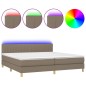 vidaXL Boxspringbett mit Matratze & LED Taupe 200x200 cm Stoff vidaXL Boxspringbett mit Matratze & LED Taupe 200x200 cm Stoff