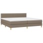 vidaXL Boxspringbett mit Matratze & LED Taupe 200x200 cm Stoff vidaXL Boxspringbett mit Matratze & LED Taupe 200x200 cm Stoff