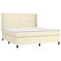 vidaXL Boxspringbett mit Matratze Creme 160x200 cm Kunstleder vidaXL Boxspringbett mit Matratze Creme 160x200 cm Kunstleder