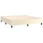 vidaXL Boxspringbett mit Matratze Creme 160x200 cm Kunstleder vidaXL Boxspringbett mit Matratze Creme 160x200 cm Kunstleder