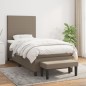 vidaXL Boxspringbett mit Matratze Taupe 100x200 cm Stoff vidaXL Boxspringbett mit Matratze Taupe 100x200 cm Stoff