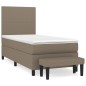 vidaXL Boxspringbett mit Matratze Taupe 100x200 cm Stoff vidaXL Boxspringbett mit Matratze Taupe 100x200 cm Stoff