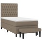 vidaXL Boxspringbett mit Matratze Taupe 100x200 cm Stoff vidaXL Boxspringbett mit Matratze Taupe 100x200 cm Stoff