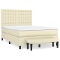 vidaXL Boxspringbett mit Matratze Creme 140x200 cm Kunstleder vidaXL Boxspringbett mit Matratze Creme 140x200 cm Kunstleder
