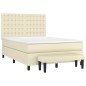 vidaXL Boxspringbett mit Matratze Creme 140x200 cm Kunstleder vidaXL Boxspringbett mit Matratze Creme 140x200 cm Kunstleder