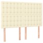 vidaXL Boxspringbett mit Matratze Creme 140x200 cm Kunstleder vidaXL Boxspringbett mit Matratze Creme 140x200 cm Kunstleder