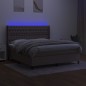 vidaXL Boxspringbett mit Matratze & LED Taupe 160x200 cm Stoff vidaXL Boxspringbett mit Matratze & LED Taupe 160x200 cm Stoff