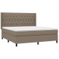 vidaXL Boxspringbett mit Matratze & LED Taupe 160x200 cm Stoff vidaXL Boxspringbett mit Matratze & LED Taupe 160x200 cm Stoff