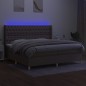 vidaXL Boxspringbett mit Matratze & LED Taupe 200x200 cm Stoff vidaXL Boxspringbett mit Matratze & LED Taupe 200x200 cm Stoff