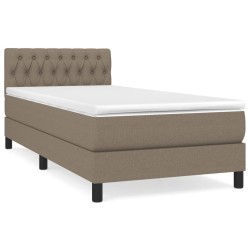vidaXL Boxspringbett mit Matratze Taupe 100x200 cm Stoff
