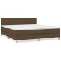 vidaXL Boxspringbett mit Matratze Dunkelbraun 180x200 cm Stoff vidaXL Boxspringbett mit Matratze Dunkelbraun 180x200 cm Stoff