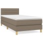 vidaXL Boxspringbett mit Matratze Taupe 100x200 cm Stoff vidaXL Boxspringbett mit Matratze Taupe 100x200 cm Stoff