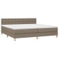 vidaXL Boxspringbett mit Matratze Taupe 200x200 cm Stoff vidaXL Boxspringbett mit Matratze Taupe 200x200 cm Stoff