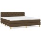 vidaXL Boxspringbett mit Matratze Dunkelbraun 180x200 cm Stoff vidaXL Boxspringbett mit Matratze Dunkelbraun 180x200 cm Stoff