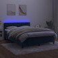 vidaXL Boxspringbett mit Matratze & LED Dunkelblau 140x190 cm Samt vidaXL Boxspringbett mit Matratze & LED Dunkelblau 140x190 cm Samt