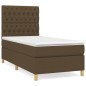 vidaXL Boxspringbett mit Matratze Dunkelbraun 90x200 cm Stoff vidaXL Boxspringbett mit Matratze Dunkelbraun 90x200 cm Stoff