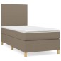 vidaXL Boxspringbett mit Matratze Taupe 100x200 cm Stoff vidaXL Boxspringbett mit Matratze Taupe 100x200 cm Stoff