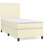 vidaXL Boxspringbett mit Matratze Creme 80x200 cm Kunstleder vidaXL Boxspringbett mit Matratze Creme 80x200 cm Kunstleder