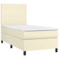 vidaXL Boxspringbett mit Matratze Creme 80x200 cm Kunstleder vidaXL Boxspringbett mit Matratze Creme 80x200 cm Kunstleder