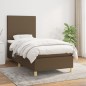 vidaXL Boxspringbett mit Matratze Dunkelbraun 90x200 cm Stoff vidaXL Boxspringbett mit Matratze Dunkelbraun 90x200 cm Stoff