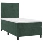 vidaXL Boxspringbett mit Matratze Dunkelgrün 100x200 cm Samt vidaXL Boxspringbett mit Matratze Dunkelgrün 100x200 cm Samt