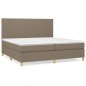 vidaXL Boxspringbett mit Matratze Taupe 200x200 cm Stoff vidaXL Boxspringbett mit Matratze Taupe 200x200 cm Stoff