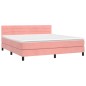 vidaXL Boxspringbett mit Matratze Rosa 160x200 cm Samt vidaXL Boxspringbett mit Matratze Rosa 160x200 cm Samt