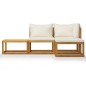 4-tlg. Garten-Lounge-Set mit Auflagen Creme Massivholz Akazie 4-tlg. Garten-Lounge-Set mit Auflagen Creme Massivholz Akazie