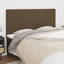 vidaXL Kopfteile 4 Stk. Dunkelbraun 90x5x78/88 cm Stoff