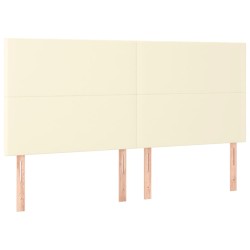 vidaXL Kopfteile 4 Stk. Creme 80x5x78/88 cm Kunstleder