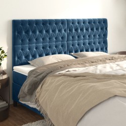 vidaXL Kopfteile 4 Stk. Dunkelblau 90x7x78/88 cm Samt