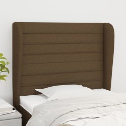 vidaXL Kopfteil mit Ohren Dunkelbraun 83x23x118/128 cm Stoff