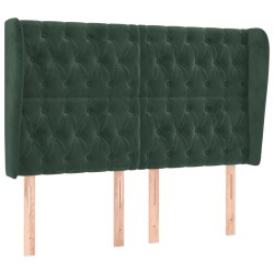 vidaXL Kopfteil mit Ohren Dunkelgrün 163x23x118/128 cm Samt