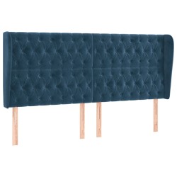 vidaXL Kopfteil mit Ohren Dunkelblau 183x23x118/128 cm Samt