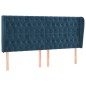 vidaXL Kopfteil mit Ohren Dunkelblau 183x23x118/128 cm Samt