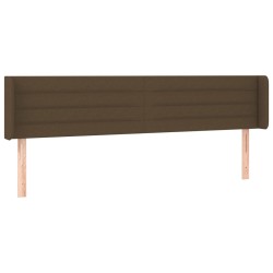 vidaXL Kopfteil mit Ohren Dunkelbraun 163x16x78/88 cm Stoff