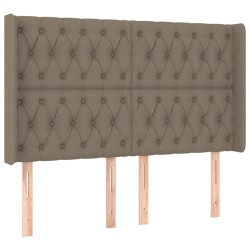 vidaXL Kopfteil mit Ohren Taupe 163x16x118/128 cm Stoff