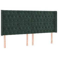 vidaXL Kopfteil mit Ohren Dunkelgrün 183x16x118/128 cm Samt