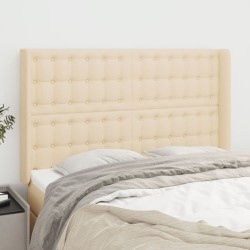 vidaXL Kopfteil mit Ohren Creme 147x16x118/128 cm Stoff
