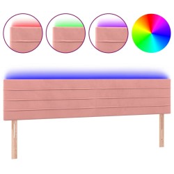 vidaXL LED Kopfteil Rosa 160x5x78/88 cm Samt